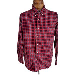 POLO RALPH LAUREN Custom Fit Plaid Button Down Brushed Twill Shirt Size Large